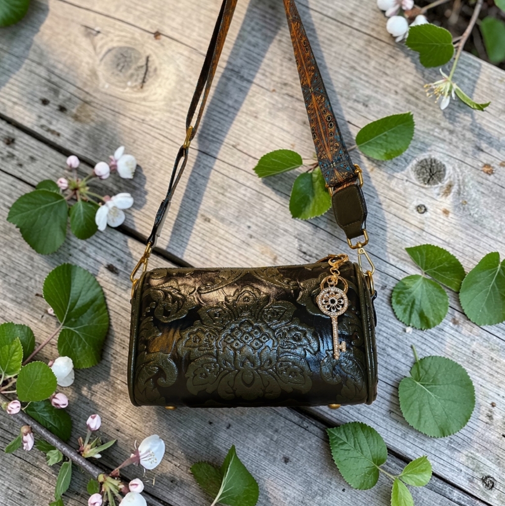 SALE!! Embossed Speedy Style Leather Shoulder Bag
